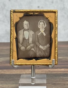 Antique Daguerreotype Photo Affluent Couple