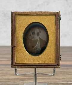 Antique Daguerreotype Photo Boy In Fancy Vest