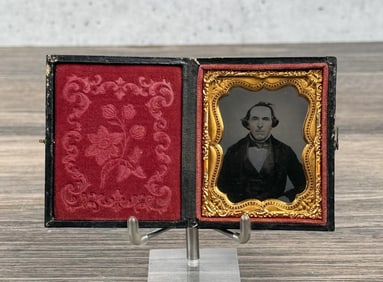 Antique Ambrotype Photo Fancy Bowtie