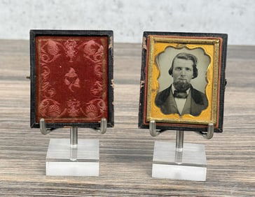 Antique Ambrotype Photo Bearded Man