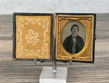 Antique Ambrotype Photo Well Dressed Young Man