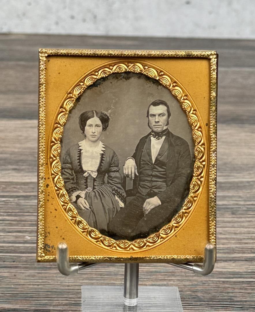 Antique Daguerreotype Photo Affluent Couple (1 of 3)