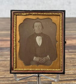 Antique Daguerreotype Photo Fancy Bowtie