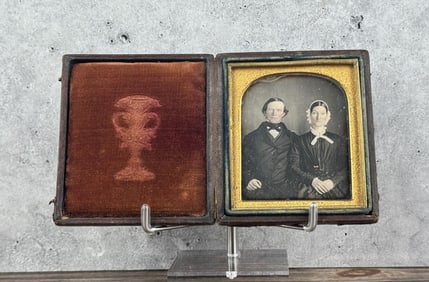 Antique Daguerreotype Photo Married Couple