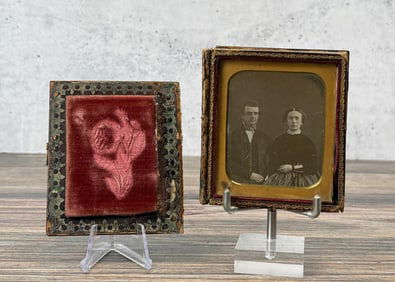 Antique Daguerreotype Photo Married Couple