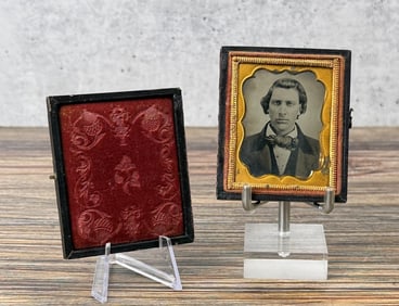 Antique Ambrotype Photo Fancy Bowtie