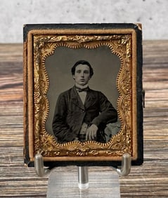 Antique Tinted Tintype Photo Post Mortem