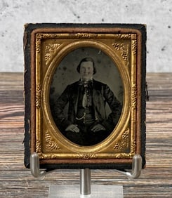 Antique Ambrotype Photo Fancy Bowtie