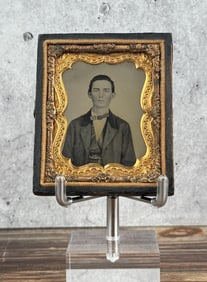 Antique Ambrotype Photo Fancy Bowtie