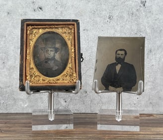 Antique Daguerreotype Photo Man in Top Hat