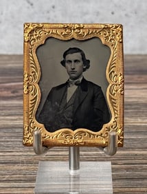 Antique Ambrotype Photo Fancy Bowtie