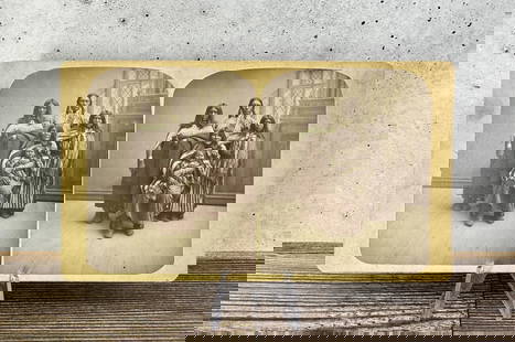 John P. Lower Ute Indian Family Stereoview: Identified on the back as Bennett of Glen Eyre and Family. 4" by 7".