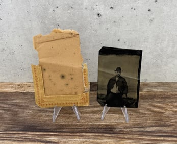 Named Tintype Photo of Injured Man Prostetic