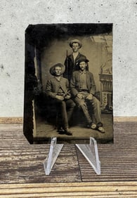 Occupational Tintype Photo Cowboy Soldiers