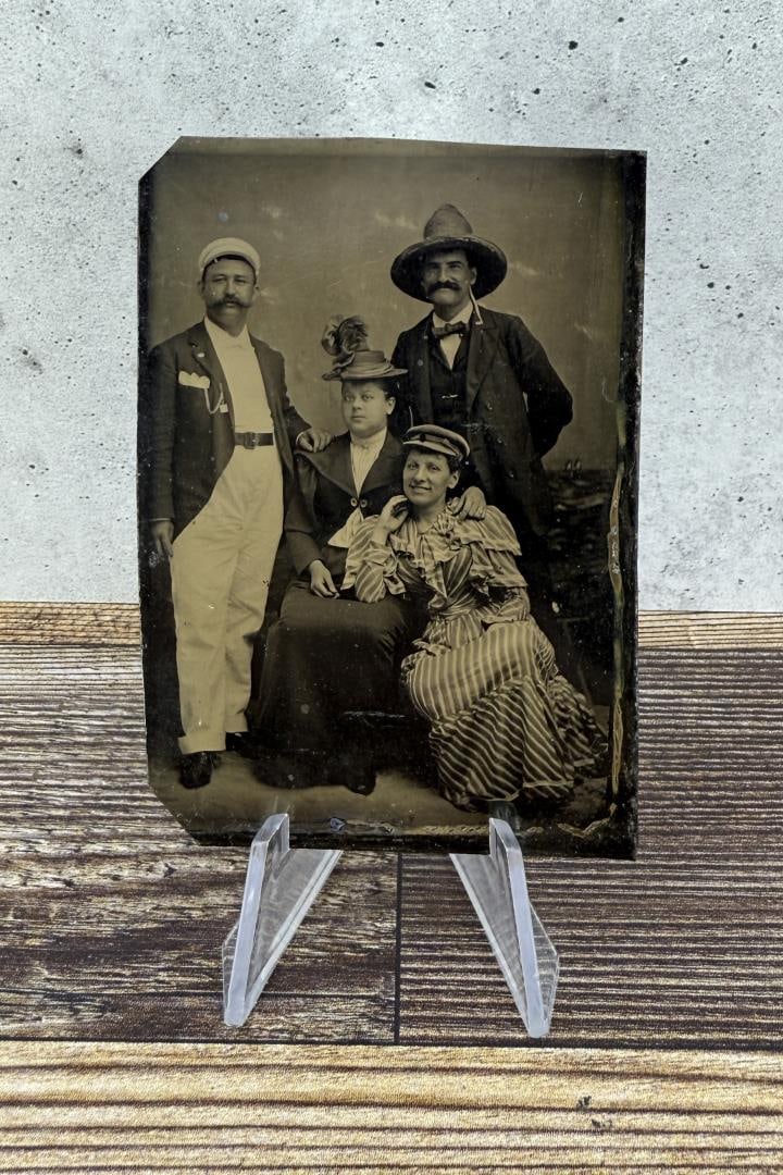 Haitian or Mexican High Society Tintype Photo: 2 1/4" by 3 1/4".