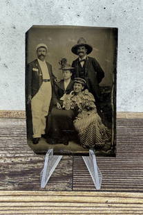 Haitian or Mexican High Society Tintype Photo: 2 1/4" by 3 1/4".