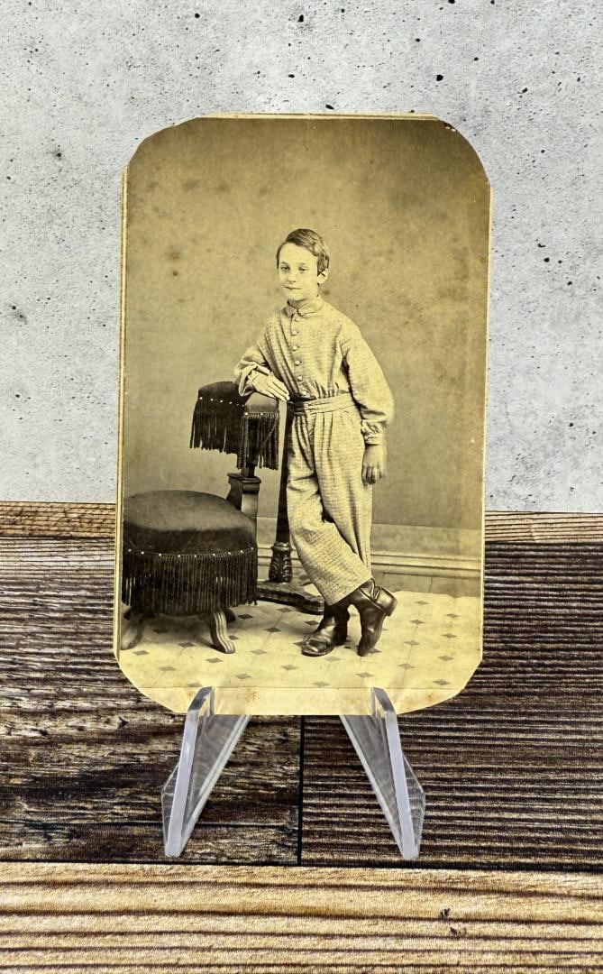Edwards & Sons CDV Photo Child in Cowboy Boots: 2 1/4" by 3 5/8".