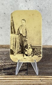 CDV Photo of Boy with Dog