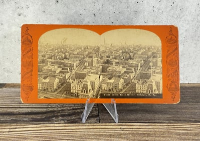 East River Bridge New York City Stereoview