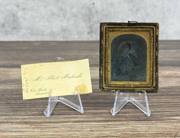 Antique Ambrotype Photo Fancy Bowtie Identified
