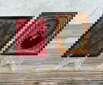 Antique Ruby Ambrotype Photo Fancy Bowtie