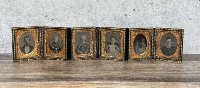 Antique Accordion Family Ambrotype Photo Set