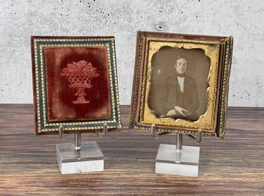 Antique Daguerreotype Photo Man Holding Book