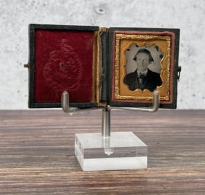 Antique Ruby Ambrotype Photo