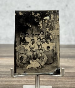 Antique Tintype Photo Of Couples At Picnic