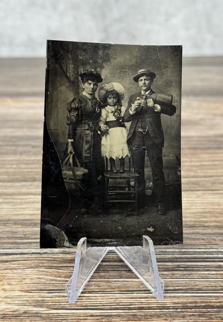 Antique Tintype Photo Family Picnic With Moonshine (1 of 3)