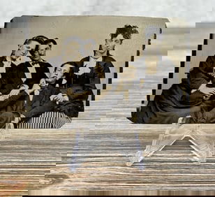 Antique Tintype Photo Gay Nineties Party Scene