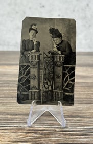 Antique Tintype Photo Women Writing