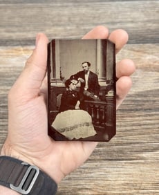 Antique Tintype Photo Couple Mourning Identified