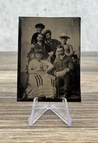 Antique Tintype Photo Affluent Partiers