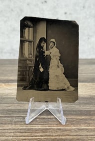 Antique Tintype Photo Women in Mourning