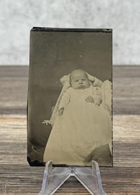 Antique Tintype Photo Post Mortem Baby