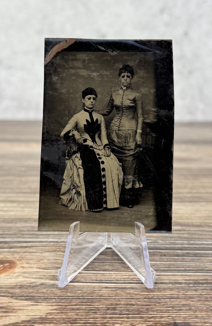 Antique Tintype Photo Blind Women with Sunglasses (1 of 3)