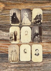 Collection Of Antique CDV Photos Tax Stamps