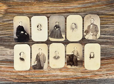 Collection Of Antique CDV Photos Tax Stamps