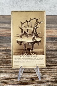 Abraham Lincoln Elk Horn Chair CDV Photo