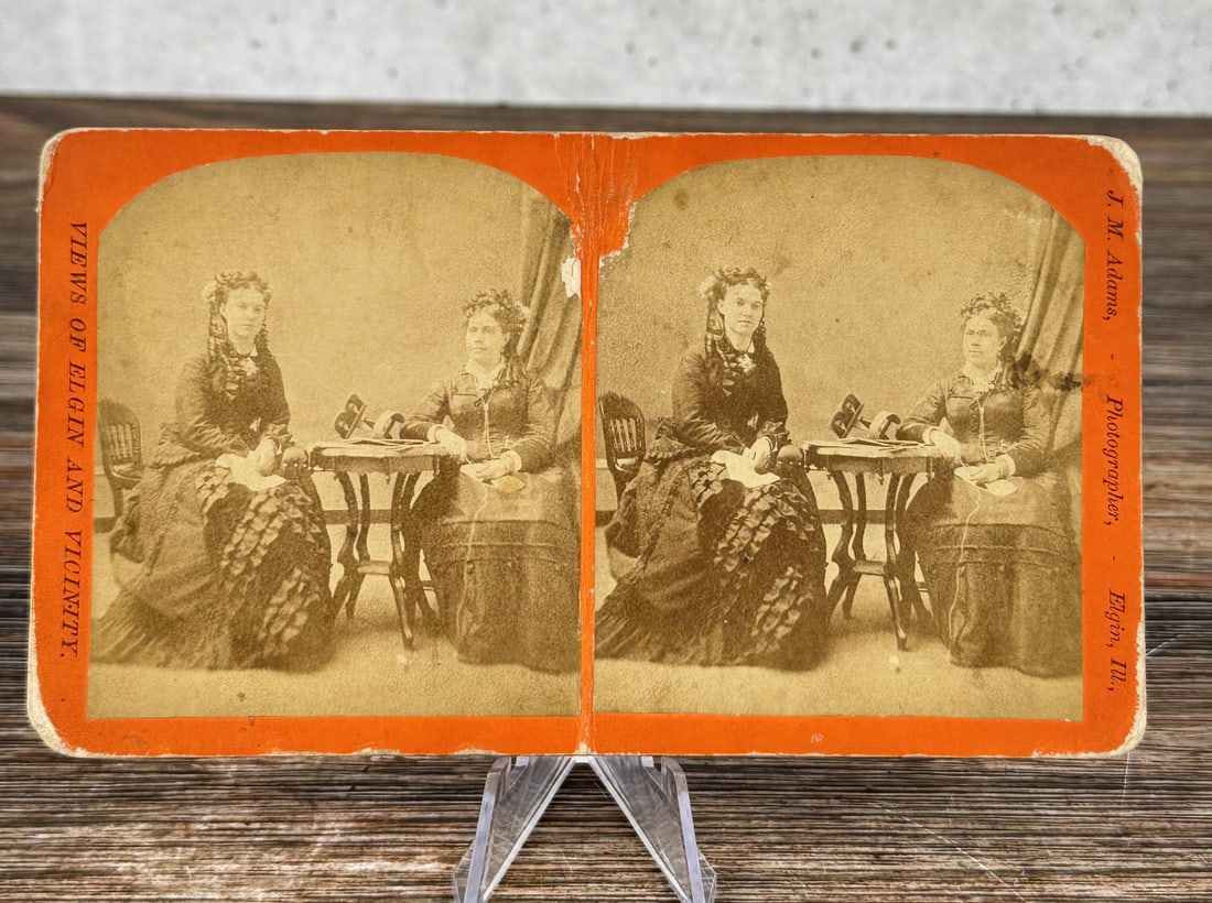 J.M. Adams Women with Stereoviews Stereoview: Unusual view.