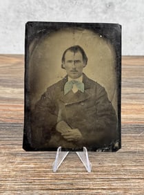 Antique Tintype Photo Fancy Bowtie