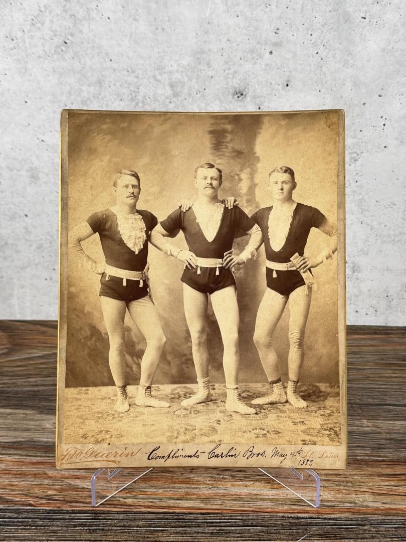 Carlin Brothers Circus Acrobat Cabinet Photo (1 of 5)