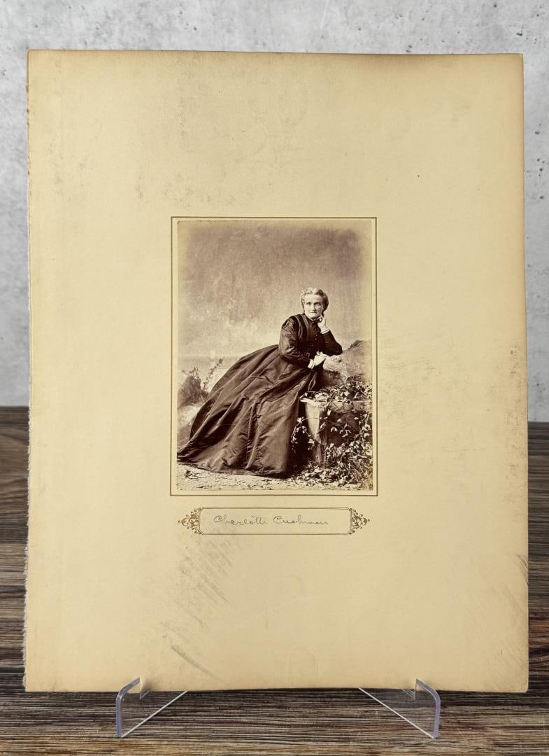 Antique Photo Of Lesbian Actress Charlotte Cushman: Charlotte Saunders Cushman (July 23, 1816 to February 18, 1876) was an American stage actress. Her voice was noted for its full contralto register, and she was able to play both male and female parts.