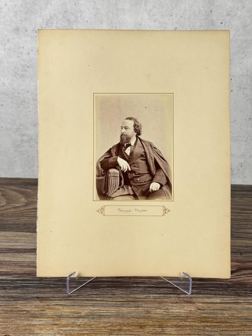 Antique Photo Of American Poet Bayard Taylor: Bayard Taylor (January 11, 1825 to December 19, 1878) was an American poet, literary critic, translator, travel author, and diplomat. As a poet, he was very popular, with a crowd of more than 4,000 at