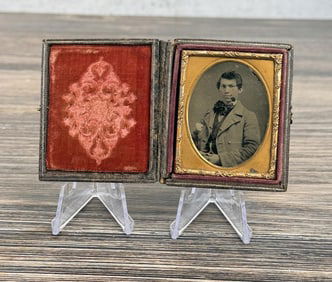 Antique Ambrotype Photo Fancy Bowtie