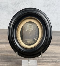 Antique Daguerreotype Photo Woman Holding Book