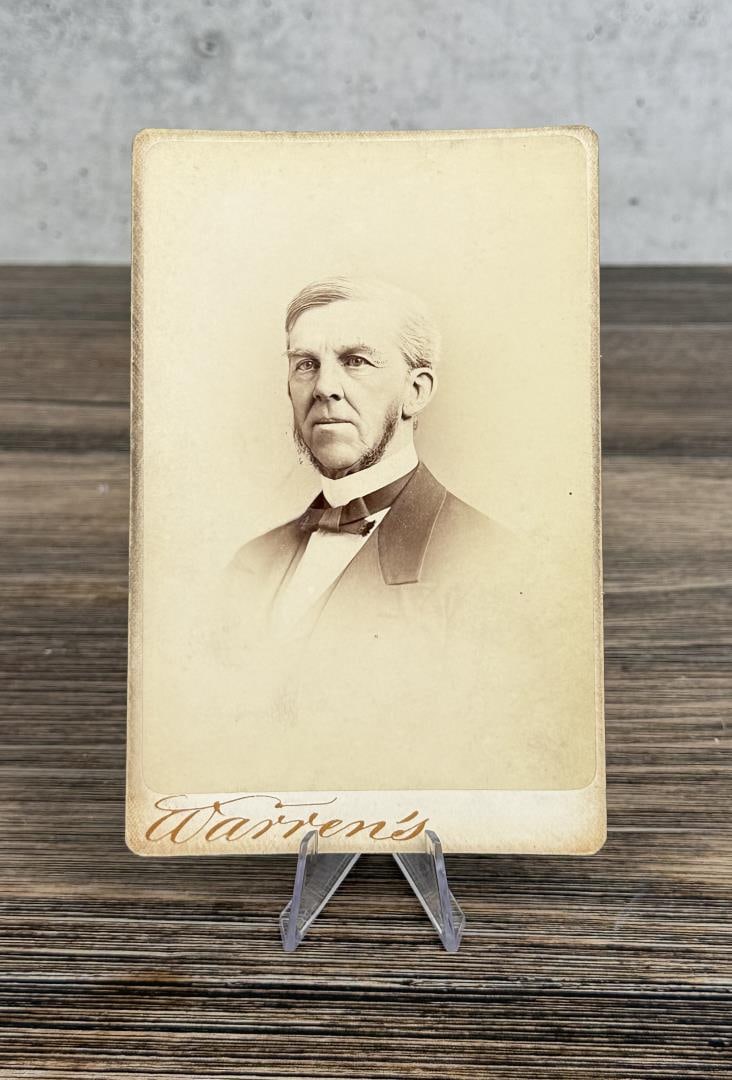 Oliver Wendell Holmes Cabinet Photo: 4 1/4" by 6 1/2". Warren's Portraits Boston. Oliver Wendell Holmes Jr. (March 8, 1841 ? March 6, 1935) was an American jurist who served as an associate justice of the U.S. Supreme Court from 1902 to 