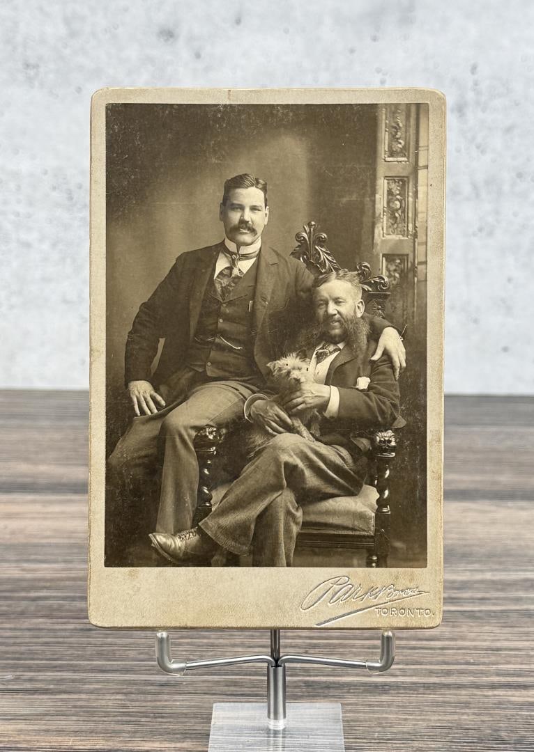 Gay Men with Norwich Terrier Dog Cabinet Photo (1 of 3)