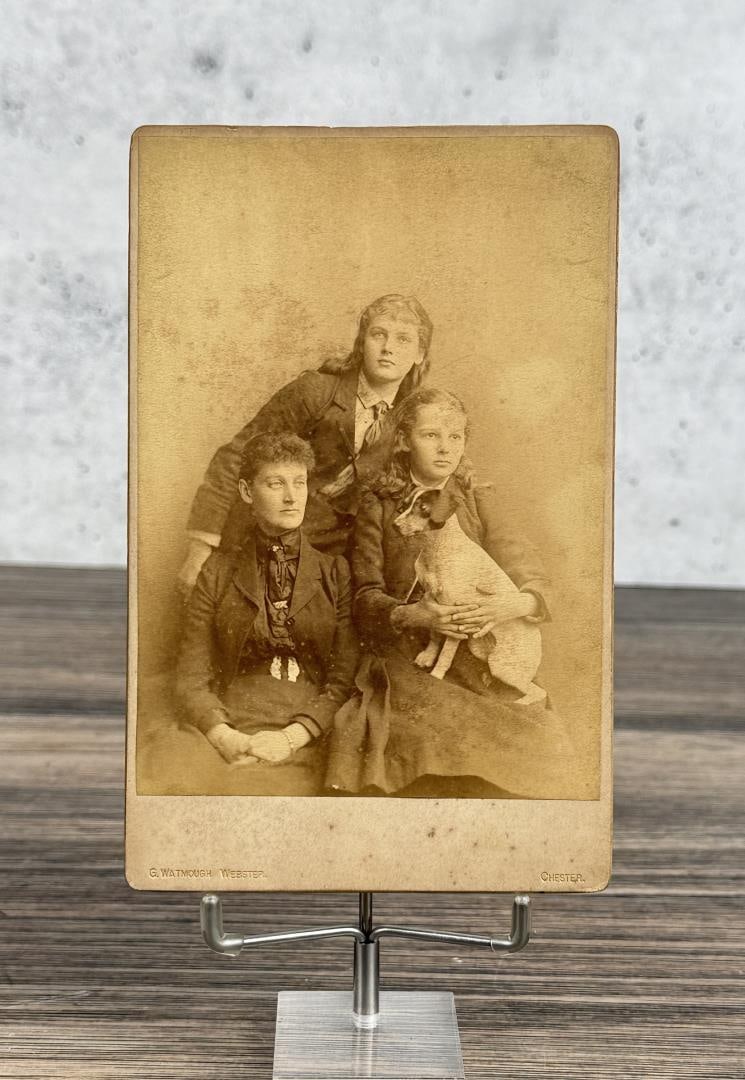 Women with Terrier Dog Cabinet Photo (1 of 3)